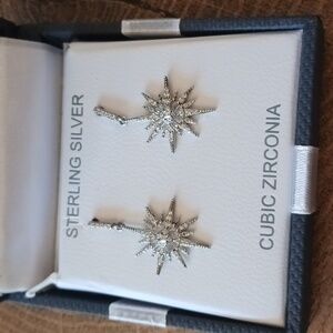 Sterling Silver Starburst Earrings